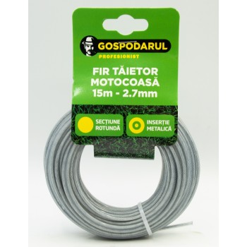 Fir taietor cu insertie metalica 15m - 2.7mm (sectiune rotunda) (MC)
