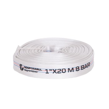 Furtun pompieri - PVC panzat - 1'' - ø 25mm - 8 Bar - tip D - 20m