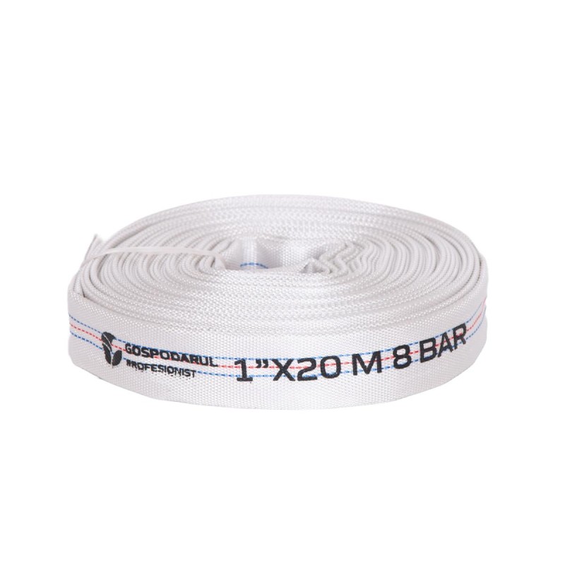 Furtun pompieri - PVC panzat - 1'' - ø 25mm - 8 Bar - tip D - 20m