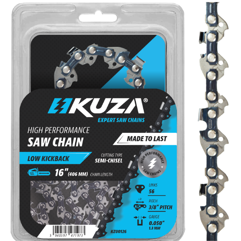 KUZA - Lant pentru drujba, Lungime 16", pas 3/8" Pitch, grosime 050"-1.3 mm, 56 Zale, 1 lant/pachet