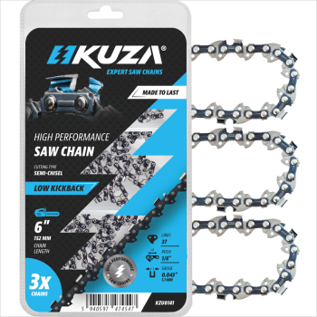 KUZA - Lant pentru drujba, Lungime 6", pas 1/4", grosime 043"-1.1 mm, 37 Zale, 3 lanturi/pachet