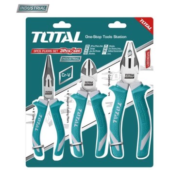 TOTAL - SET CLESTI 3 BUC (CLESTE PATENT 8" / 200MM, CLESTIE TAIETOR 7"/ 180 MM, CLESTE CU VARF ASCUT