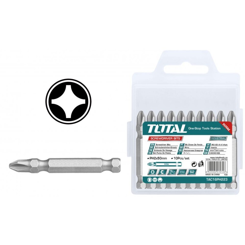 TOTAL - BIT - PH2/ 50MM/ 10 BUC / SET (INDUSTRIAL)