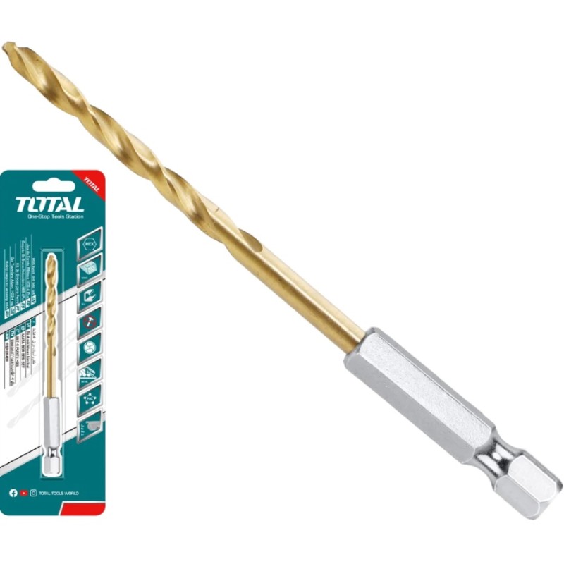 TOTAL - BURGHIU CU CAP BIT PRINDERE HEXAGONALA HSS 3MM