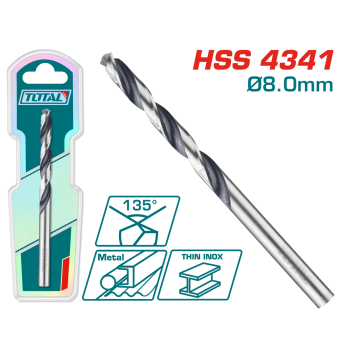 TOTAL - BURGHIU PENTRU METAL HSS - 8MM