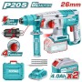 TOTAL - CIOCAN ROTOPERCUTOR - 2J - LI-ION - 20V - MOTOR FARA PERII CU ACUMULATOR SI ACCESORII