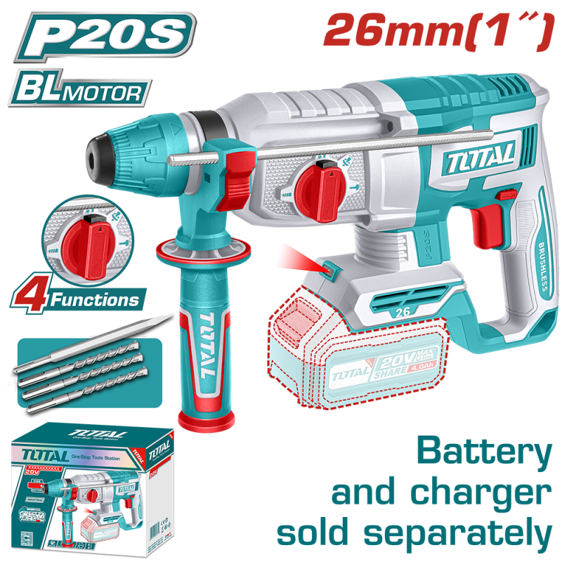 TOTAL - CIOCAN ROTOPERCUTOR LI-ION 20V (NU INCLUDE ACUMULATOR)