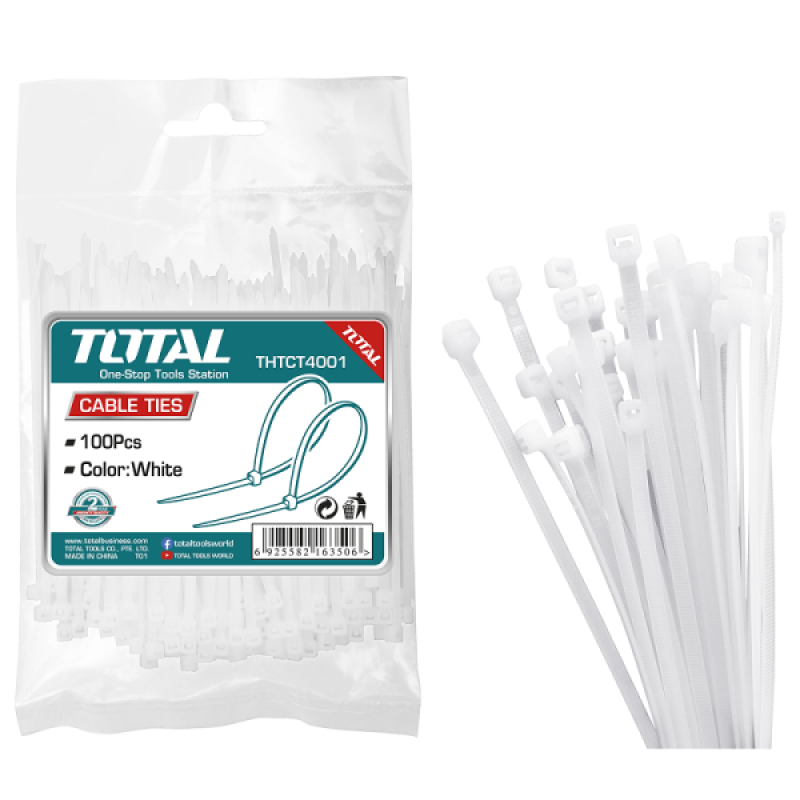 TOTAL - COLIERE DE PLASTIC - 100BUC - 7.2X400MM NYLON 66