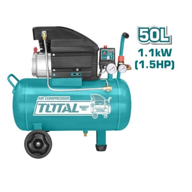 TOTAL - COMPRESOR AER 1100W, 50L, 8BAR