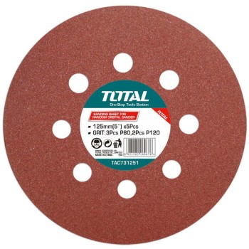 TOTAL - DISC HARTIE ABRAZIVA 125MM - P80,P120