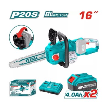 TOTAL - DRUJBA 16'' - LI-ION 40V (INCLUDE 2 ACUMULATORI + 1 INCARCATOR)