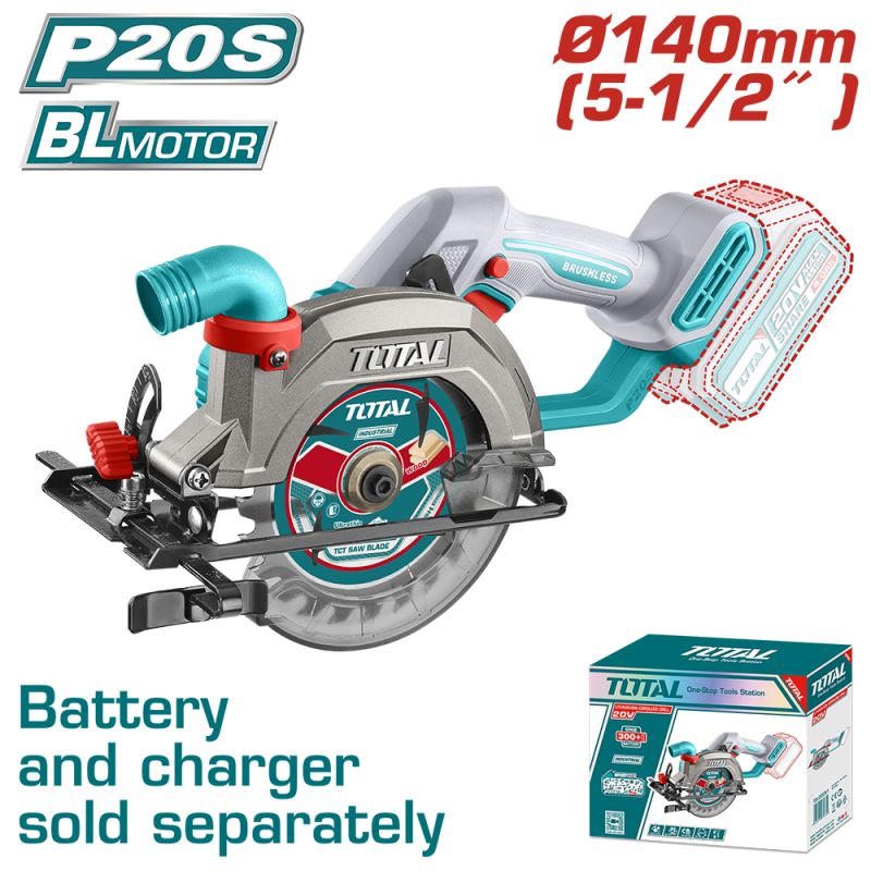 TOTAL - FIERASTRAU CIRCULAR DE MANA 20V -140MM (NU INCLUDE ACUMULATOR)