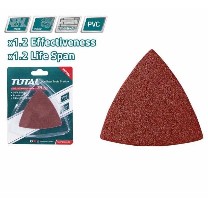 TOTAL - HARTIE ABRAZIVA DELTA 80MM P40,P60,P80,P120