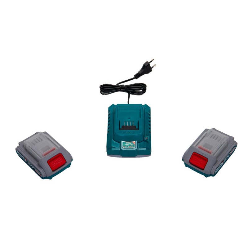 TOTAL - KIT 2 BATERII SI INCARCATOR 20V 2.0Ah