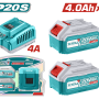 TOTAL - KIT 2 BATERII SI INCARCATOR 20V 4.0Ah