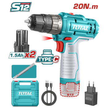TOTAL - MASINA DE GAURIT CU ACUMULATOR 12V/LED LI-ION (2 ACUMULATORI 1.5Ah)