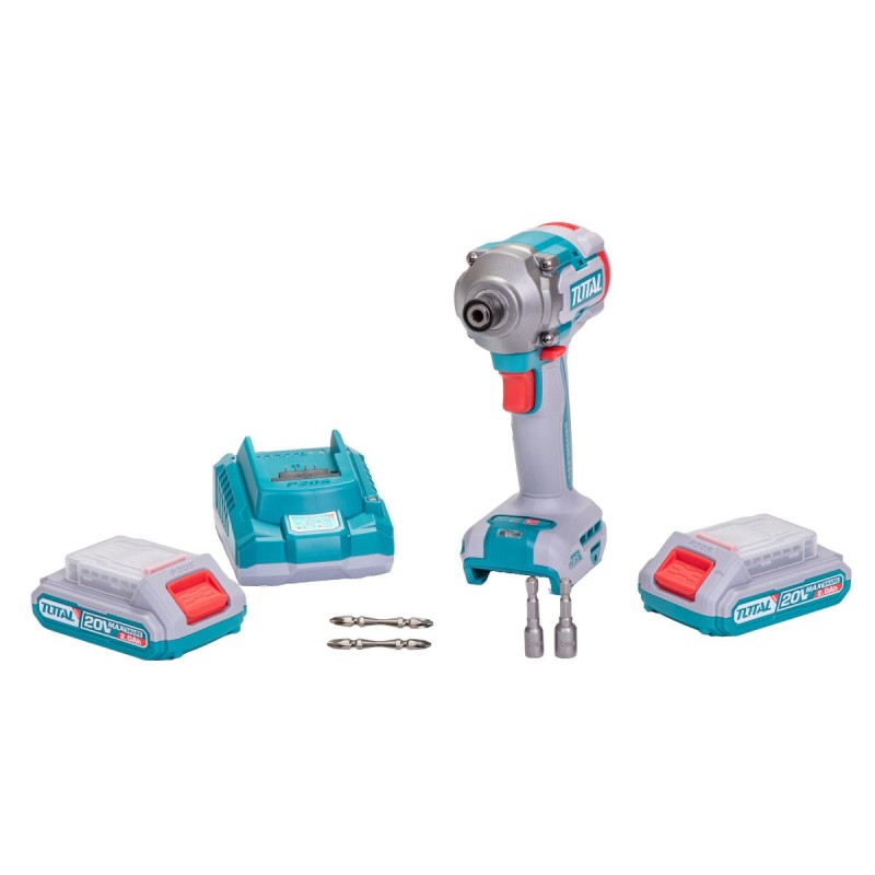 TOTAL - MASINA DE INSURUBAT CU IMPACT CU ACUMULATOR 20V-2.0AH LI-ION (INCLUDE 2 ACUMULATORI, 1 INCAR