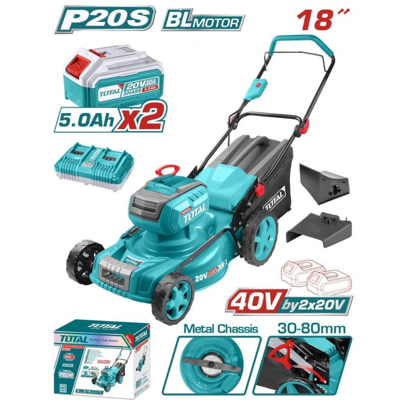 TOTAL - MASINA TUNS IARBA - 40V (INCLUDE ACUMULATOR SI INCARCATOR)