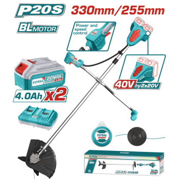 TOTAL - MOTOCOASA SI TRIMMER 40V- LI-ION (INCLUDE ACUMULATOR SI INCARCATOR)