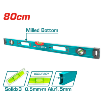 TOTAL - NIVELA CU BULA- 80cm -PRECIZIE 0,5mm (INDUSTRIAL)