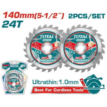 TOTAL - SET 2 BC PANZA FERASTRAU TCT PENTRU LEMN - 140X12.7MM (INDUSTRIAL)