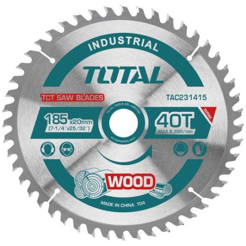 TOTAL - PANZA FERASTRAU TCT PENTRU LEMN - 185X20MM (INDUSTRIAL)