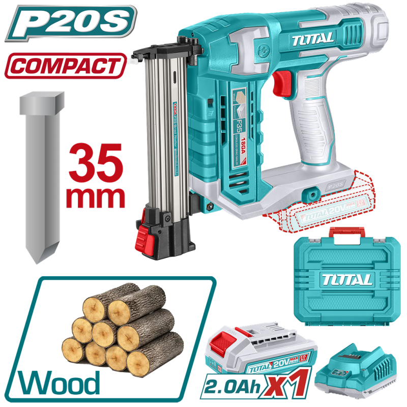 TOTAL - PISTOL PENTRU CUIE 20V-2.0Ah 15mm-35mm(INCLUDE ACUMULATOR+ INCARCATOR)