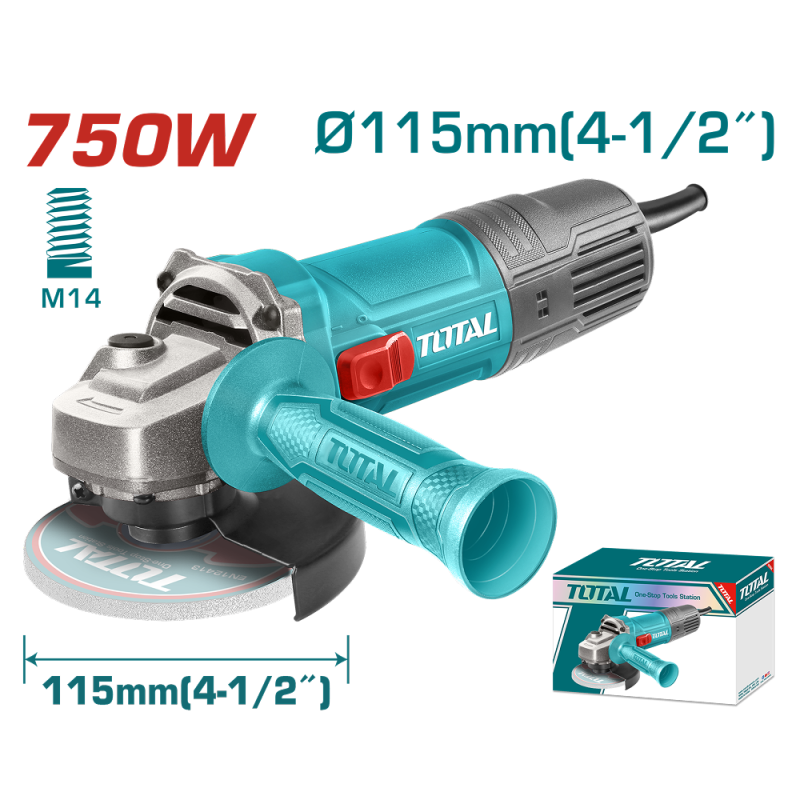 TOTAL - POLIZOR UNGHIULAR - 115MM - 750W (INDUSTRIAL)