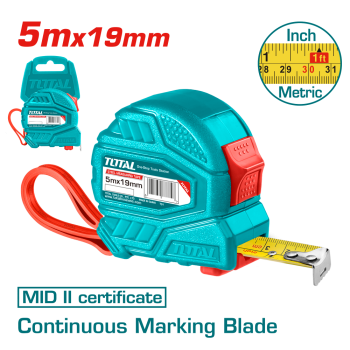 TOTAL - RULETA 5M X 19MM - 2 FUNCTII