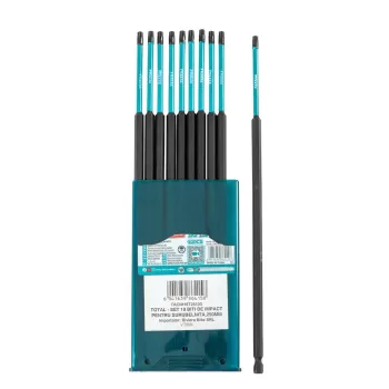 TOTAL - SET 10 BITI T25 DE IMPACT PENTRU SURUBELNITA,250MM