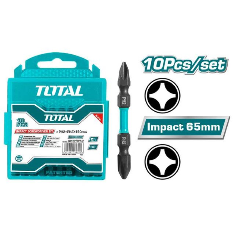 TOTAL - SET 10 BITI DE IMPACT PH2XPH2X65MM