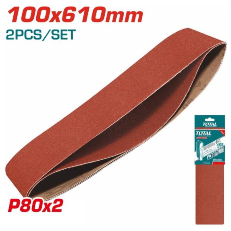TOTAL - SET 2 BUC HARTIE ABRAZIVA PENTRU SLEFUITOR 100x610mm, P80
