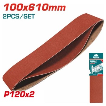 TOTAL - SET 2 BUC HARTIE ABRAZIVA PENTRU SLEFUITOR 100x610mm, P120