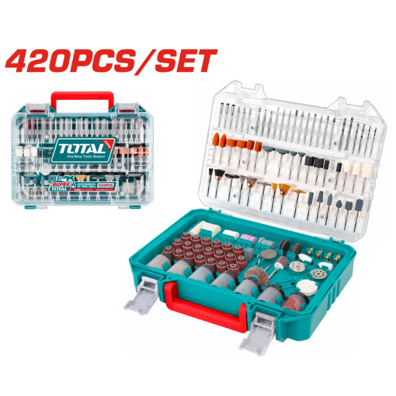 TOTAL - SET 420 ACCESORII PENTRU MINI POLIZOR