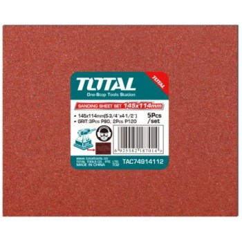 TOTAL - SET 5 BUC HARTIE ABRAZIVA PENTRU SLEFUITOR 145x114mm