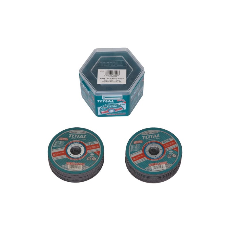 TOTAL - SET 50 DISCURI ABRAZIVE TAIERE METAL - 115MM