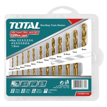 TOTAL - SET BURGHIU PENTRU METAL HSS: 12 BUC