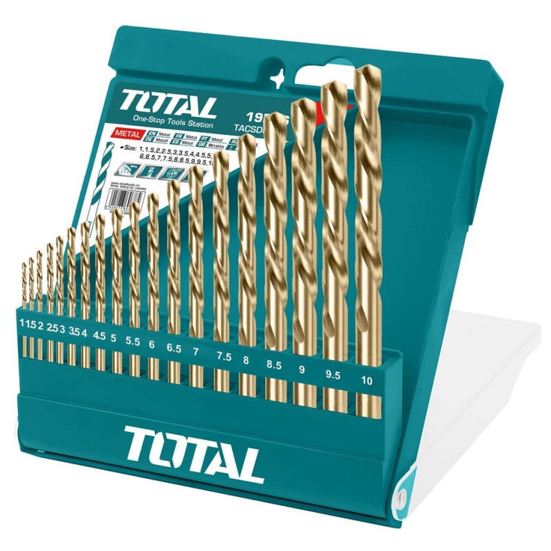 TOTAL - SET BURGHIU PENTRU METAL HSS: 19 BUC