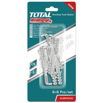 TOTAL - SET DIBLURI CU SURUBURI TIP L 5.0X50MM - DIBLU - 8X40MM - 6BUC