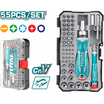 TOTAL - SET SURUBELNITA CU CLICHET - 55 PIESE (INDUSTRIAL)