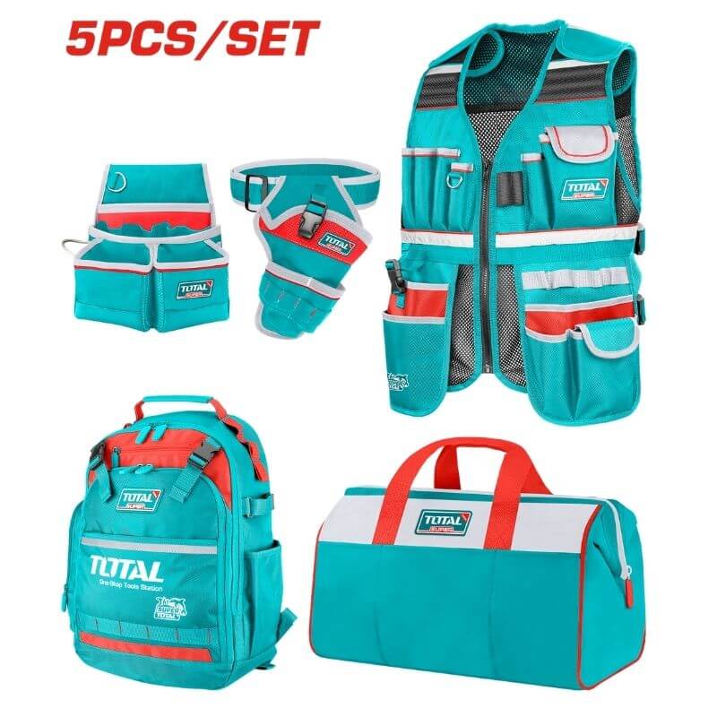 TOTAL - SET TRANSPORT UNELTE 5 PIESE (RUCSAC, GEANTA,VESTA,CENTURA,SUPORT BORMASINA)