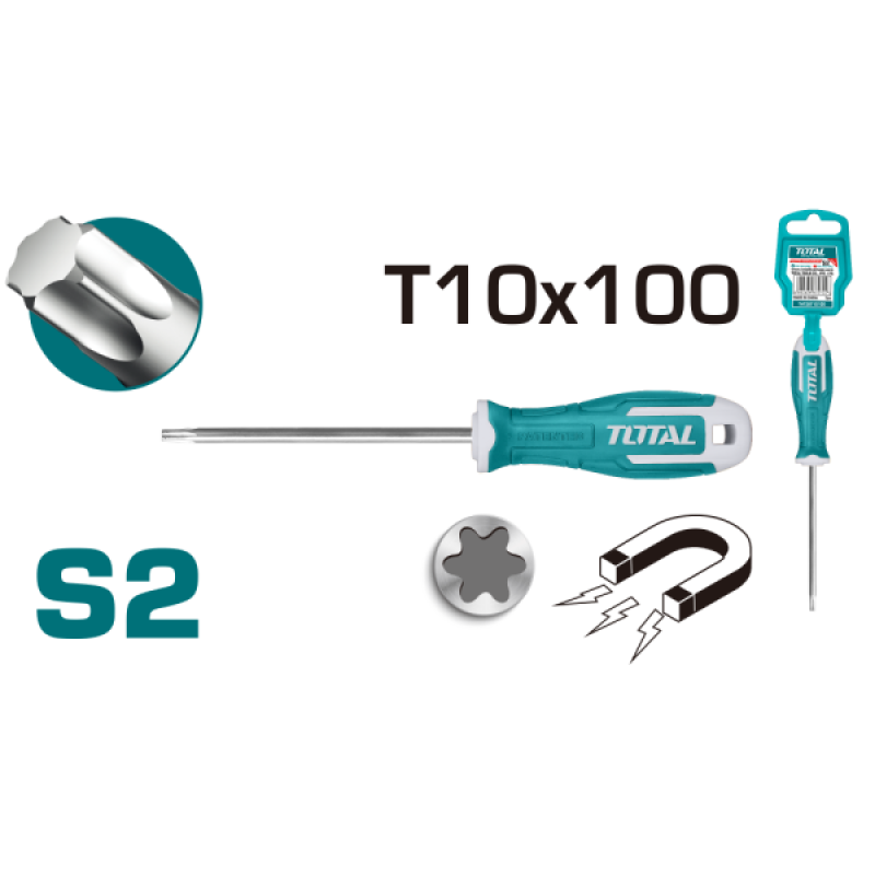 TOTAL - SURUBELNITA TORX-TX T10 - 5.0MM - 100MM - S2 (INDUSTRIAL)