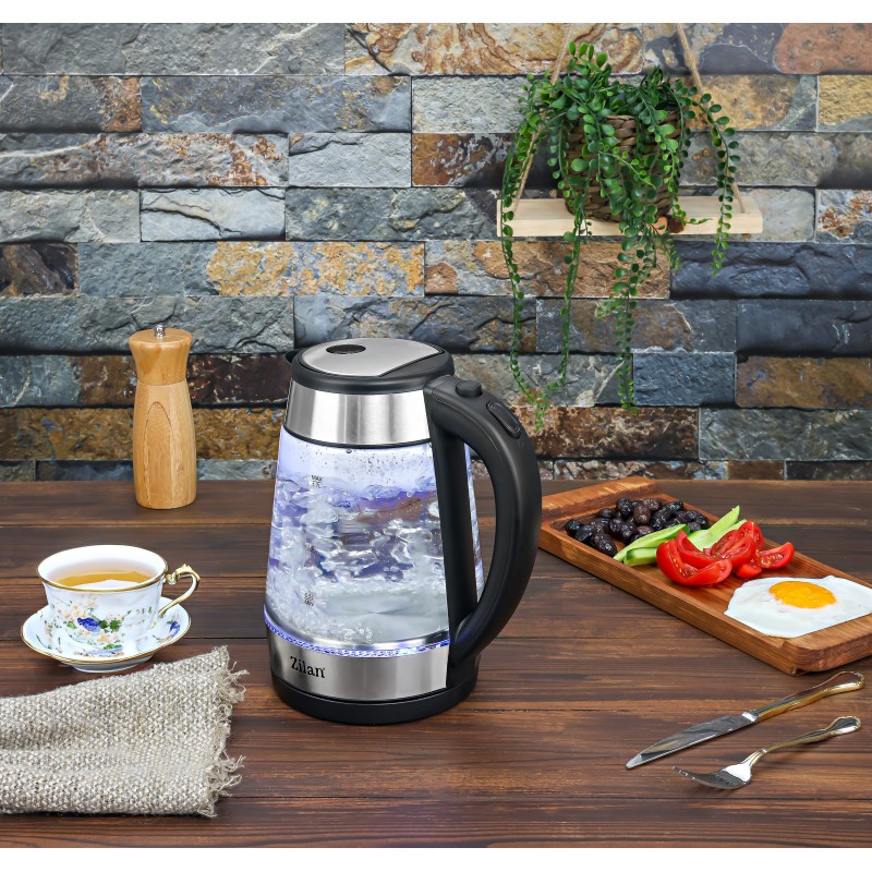 Fierbator Apa ZILAN ZLN-3963, 2200W, 1.7L, Iluminare LED, Sticla
