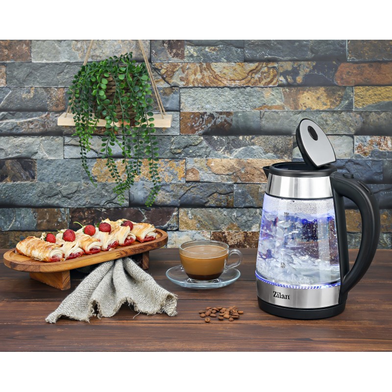 Fierbator Apa ZILAN ZLN-3963, 2200W, 1.7L, Iluminare LED, Sticla