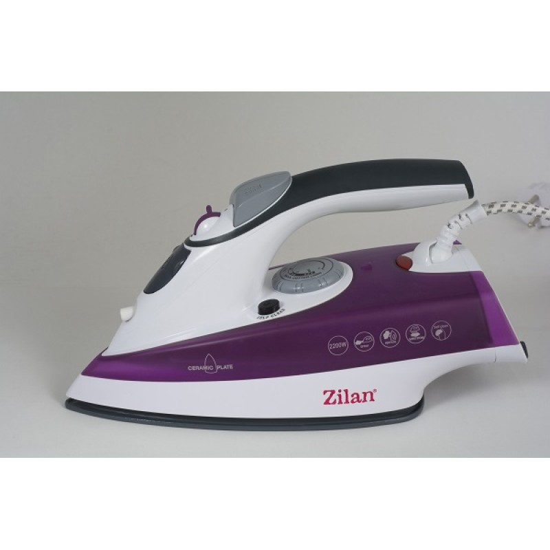 Fier de calcat talpa ceramica ZILAN ZLN-8083,Mov Putere 2200W, calcare cu aburi si uscata, functie autocuratare,Mov