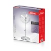 Ventilator inox cu picior ZİLAN ZLN-1112 , Putere 50 W, cu 3 trepte de viteza, oscilatie automata, debit 6000mc/h, maner pentru transport facil, 4 pozitii de ajustare pe verticala, Inaltime reglabila 88-120 cm