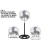 Ventilator cu picior FLORIA 3840,negru cu gri 3 in 1, Putere 55 W, 3 viteze, diametru 45 cm,
