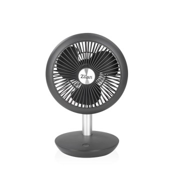 Ventilator portabil reincarcabil ZILAN ZLN-4000, Gri incarcare USB, Putere 5W, Diametru 18 cm, 4 viteze reglabil pe vertical
