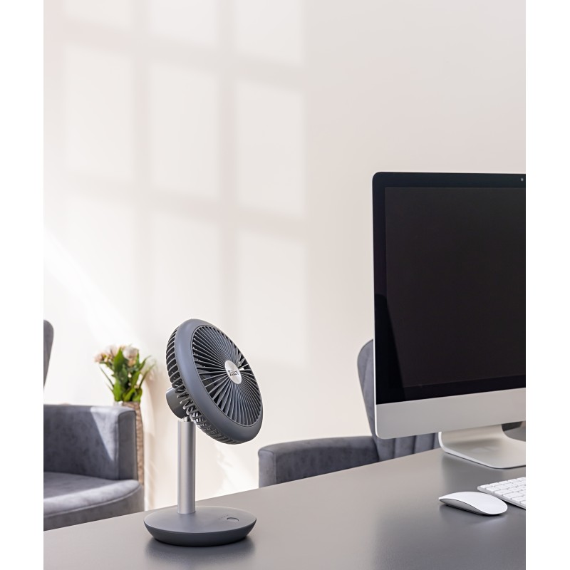 Ventilator portabil reincarcabil ZILAN ZLN-4000, Gri incarcare USB, Putere 5W, Diametru 18 cm, 4 viteze reglabil pe vertical