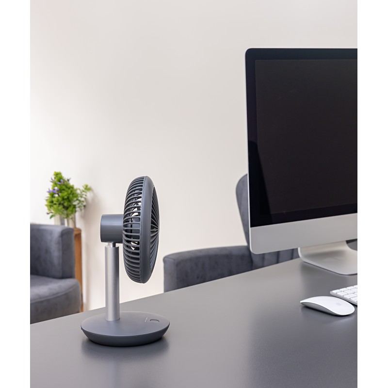 Ventilator portabil reincarcabil ZILAN ZLN-4000, Gri incarcare USB, Putere 5W, Diametru 18 cm, 4 viteze reglabil pe vertical